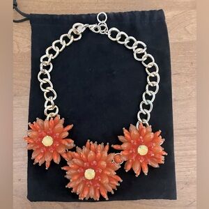 Orange/yellow flowers on gold chain- Banana Republic